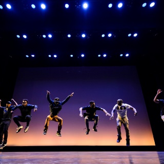 Greek student members of Alpha Phi Alpha Fraternity, Inc. -- founded in 1906 and part of the National Pan-Hellenic Council (NPHC) -- stroll during the Multicultural Orientation and Reception (MCOR) at the Wisconsin Union Theater's Shannon Hall at the University of Wisconsin-Madison on September 6, 2017. MCOR is part of a series of beginning-of-the-semester Wisconsin Welcome events. (Photo by Jeff Miller / UW-Madison)