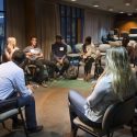 Director Ulrich Rosenhagen meets host the first meeting for the Center for Religion and Global Citizenry October 10, 2017. The center has 12 student members from six different religions. 