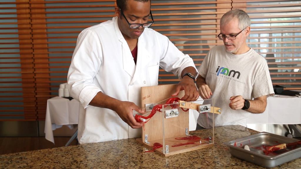 Photo: Two men making taffy