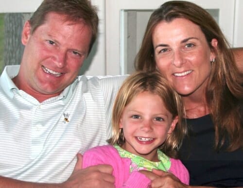 Photo: Tom, Annie and Karen Hamilton seated together