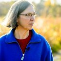 Photo: Karen Oberhauser walking on Arboretum path