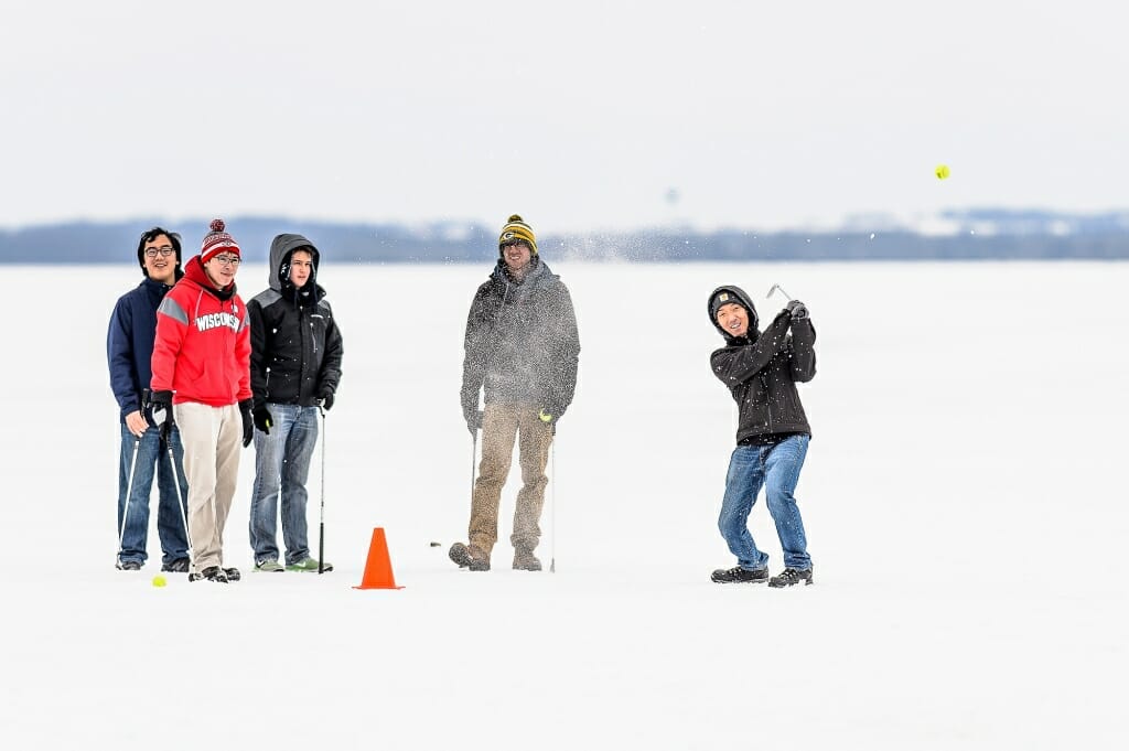 Photo: Ice golfers on Lake Mendota