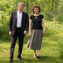 Chiara Cirelli, right, and Giulio Tononi, enjoy daily walks on their rural property, where they discuss their latest sleep research.