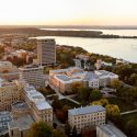 Photo: Aerial view of campus with Bascom Hall in the center