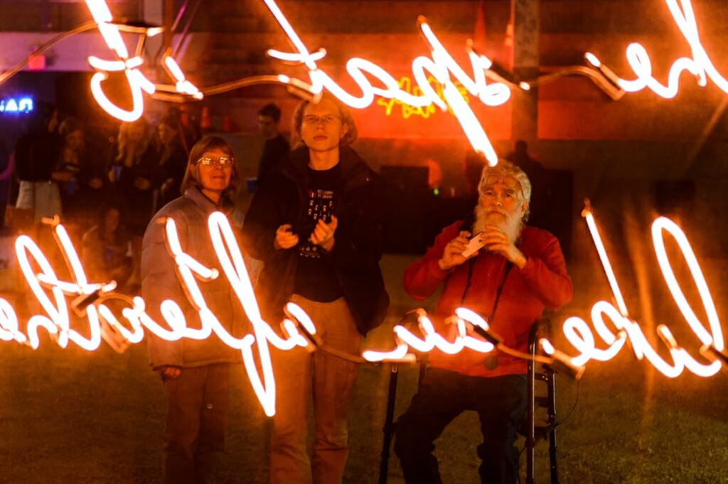 Photo: Glowing neon artwork