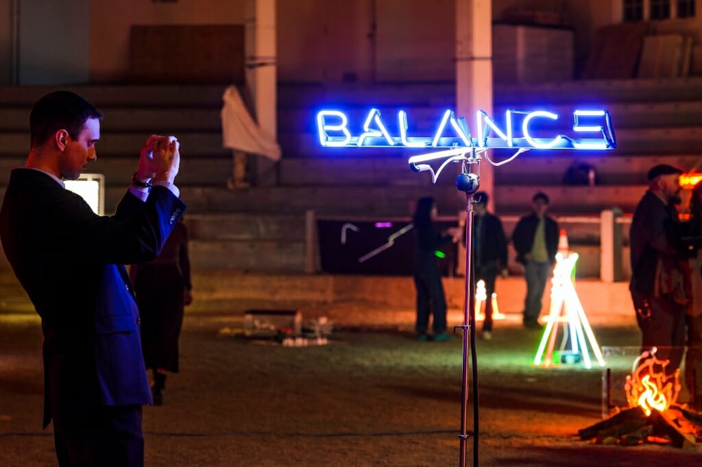 Photo: Glowing neon artwork