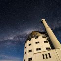 Photo: Constellations in night sky behind SALT telescope