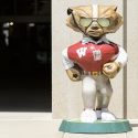 A Bucky Badger statue titled 