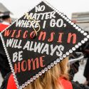 Photo of a mortarboard that reads, 