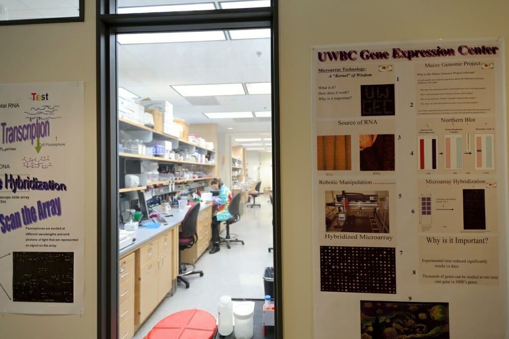 Photo: Genetics lab seen through doorway