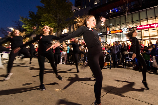 Members of the UW Premiere Dance Team perform at the parade.