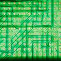 A printed computer circuit board for a tactile display with a 24x24 array is pictured in a macro-lens view on Feb. 6, 2007, at the Medical Sciences Center at the University of Wisconsin-Madison. The display is a prototype tool, circa the late 1990s, based on sensory substitution research, which explores the ability of one sense to compensate for another. The device was developed by the late Paul Bach-y-Rita, a UW-Madison professor of orthopedics and rehabilitation medicine field.
©UW-Madison University Communications 608/262-0067
Photo by: Jeff Miller
Date:  02/07    File#:   D200 digital camera frame 8033