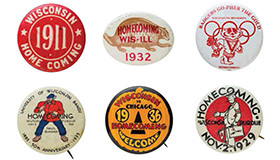 Photo of vintage Homecoming buttons