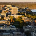 Photo: Aerial view of Bascom Hill and surrounding campus area