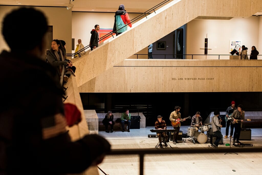 Guests enjoy live music by Bear in the Forest during the event. 