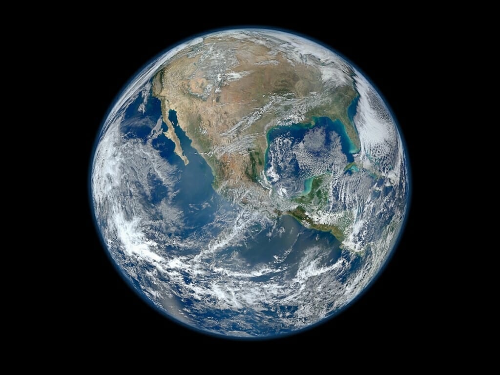 Composite photo: Earth as seen from NASA Suomi satellite