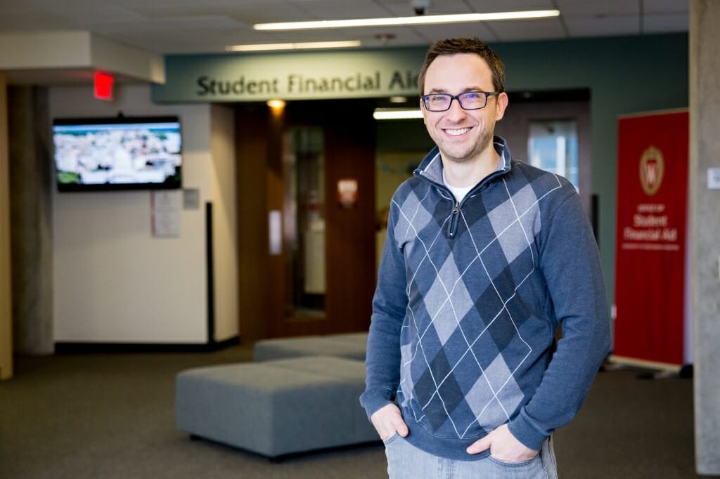 Photo: Nick Hillman standing outside the new SSTAR Lab offices.