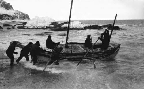 Photo: A boat in the Antarctic