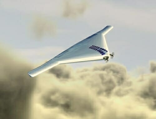 Image: Artist's rendering of drone flying above clouds