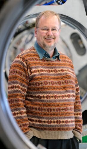 Photo: Mackie seen through tomotherapy machine