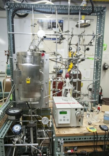 Photo of a biofuel flower reactor