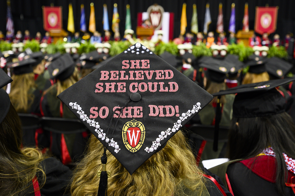 Photo of a mortarboard reading, 