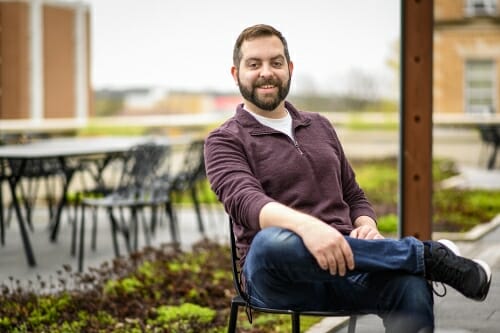 Credit: Nicholas Jackson sitting on the Terrace.