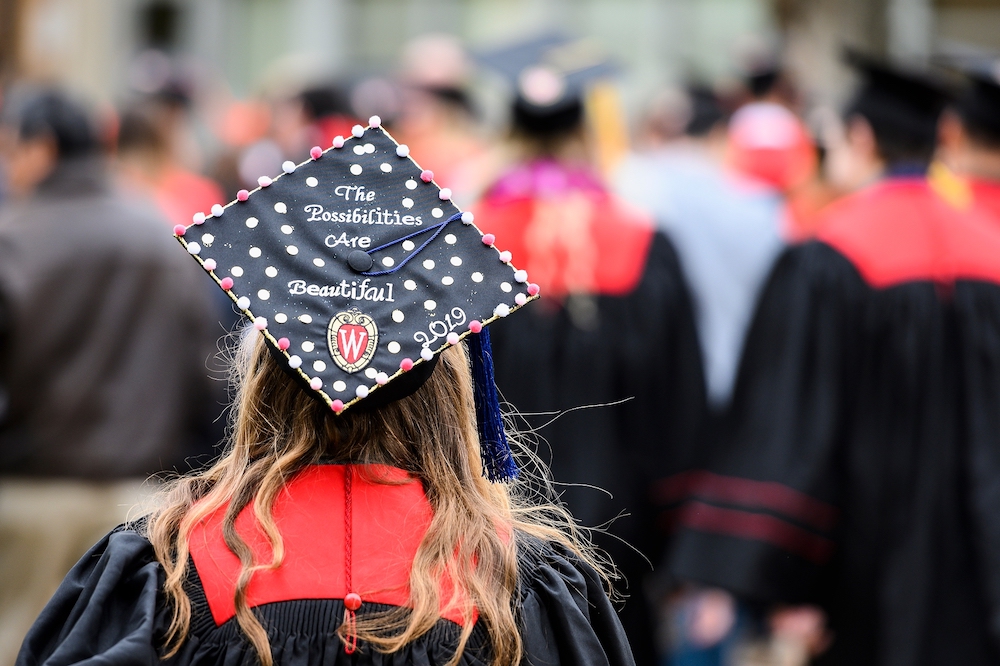 Photo of mortarboard reading 