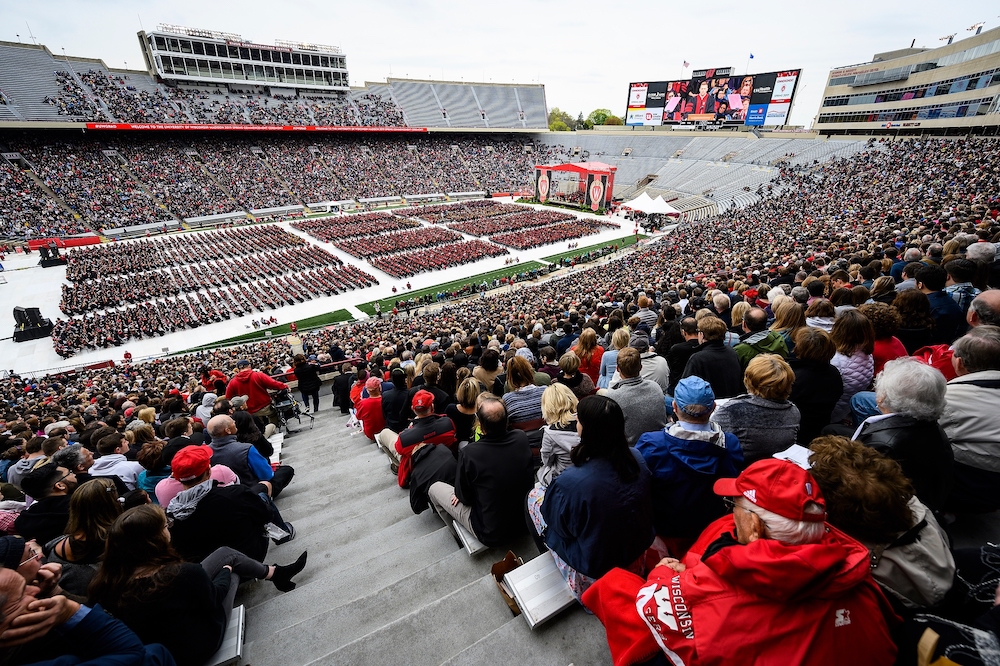 A crowd of 45,300 turned out for Saturday's ceremony.