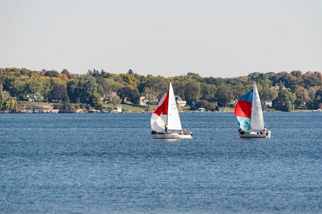 Photo: Sailboats on Lake Mendota on sunny day