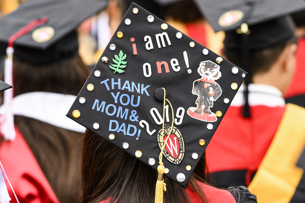 Photo of mortarboard reading 