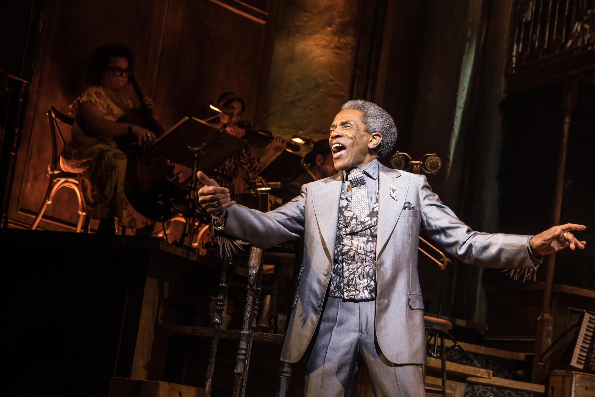 Photo of De Shields performing in "Hadestown."