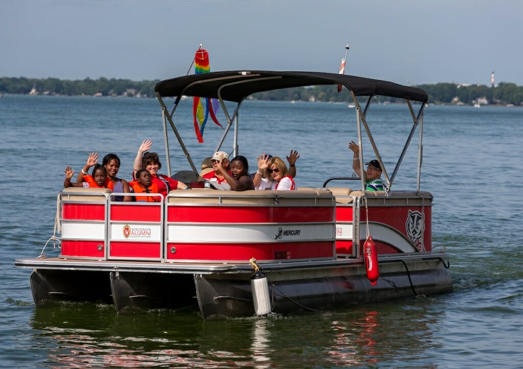 Photo: A pontoon boat in Lake Mendota.