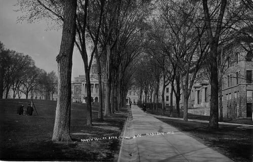 Photo: View looking up along North sidewalk past what is now the Education Building