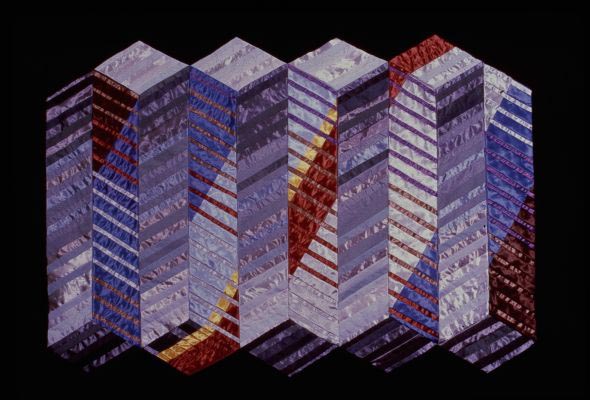 Painting: Abstract pattern of stacks of squares