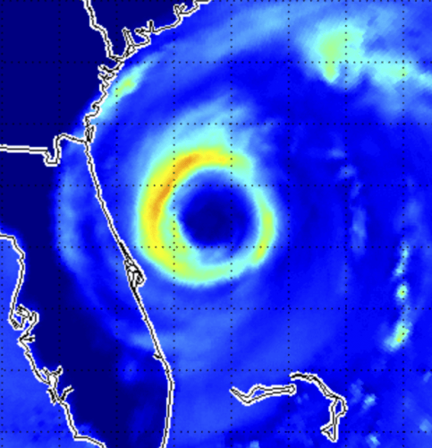 Photo: Satellite image of hurricane off the coast of Florida