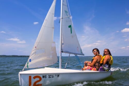 Photo: 2 people on a sailboat