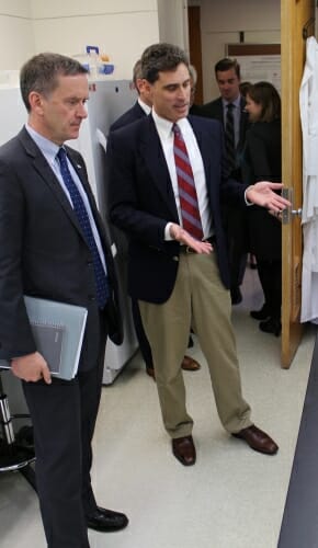 Photo: Goldberg and Green standing and conversing