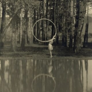 Photo: Margaret H’Doubler student dancing with a hoop