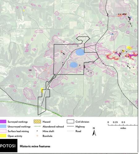 A map highlights historic mining sites in southwest Wisconsin.