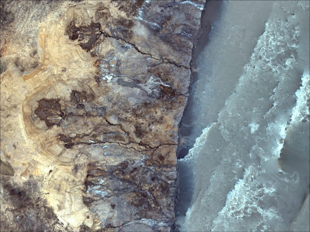 Aerial view of shoreline