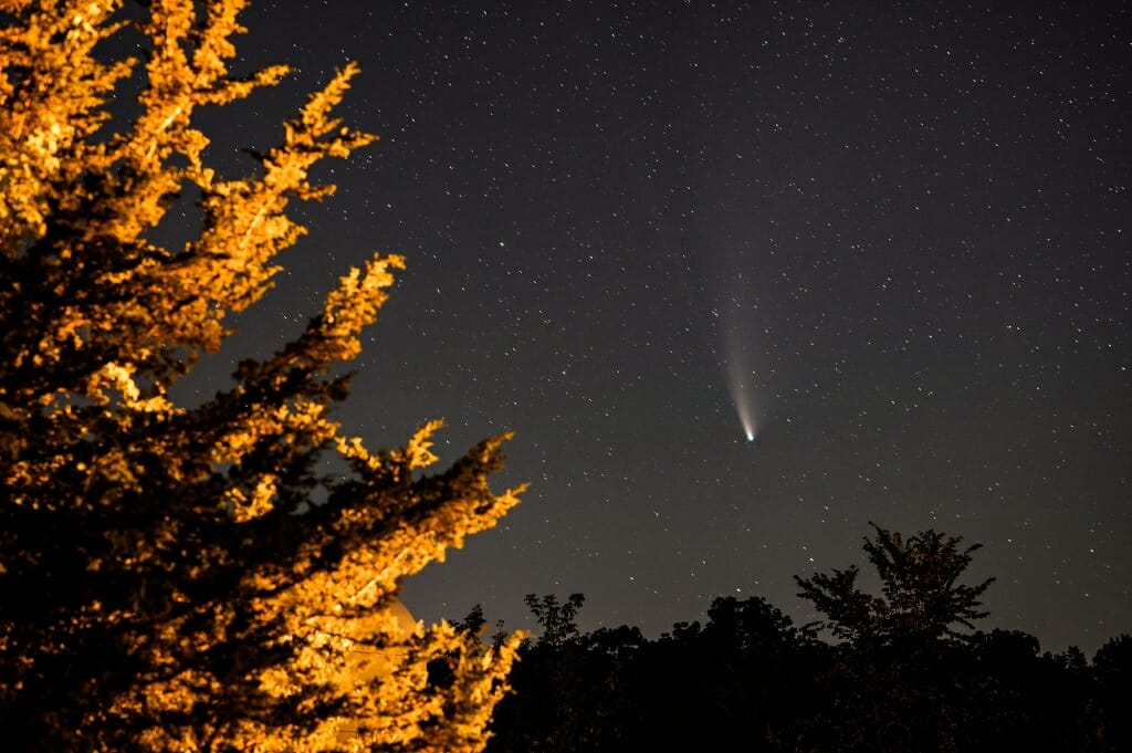 Comet NEOWISE – officially called C/2020 F3  – passes overhead in the night sky in Cross Plains on July 22.