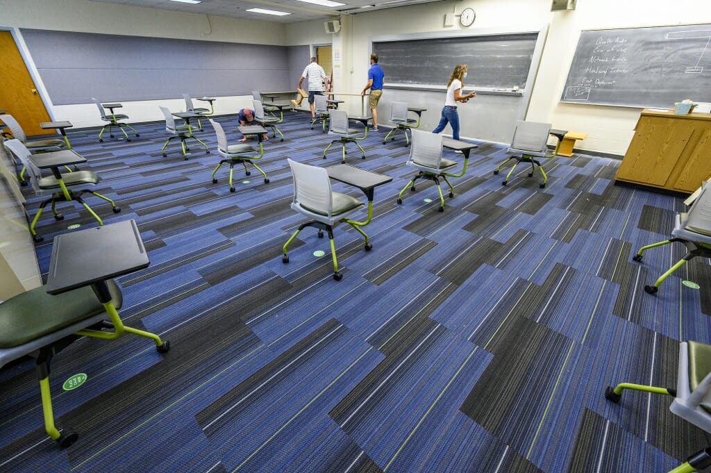 Classroom spaces for the fall are set up according to physical distancing guidelines as part of the Smart Restart plan.