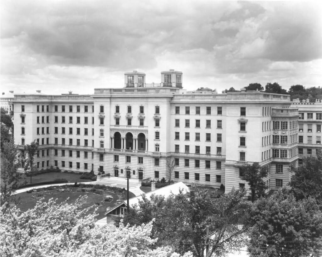 Exterior of former University Hospital building