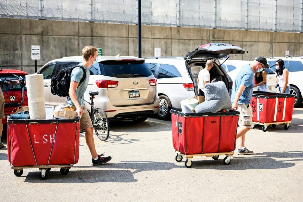 Students move into Ogg Residence Hall on Wednesday, Aug. 26, to start their fall semester.