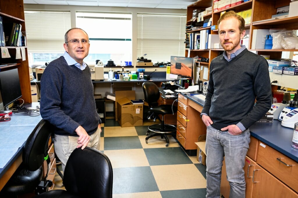 O'Connor and Friedrich in a lab