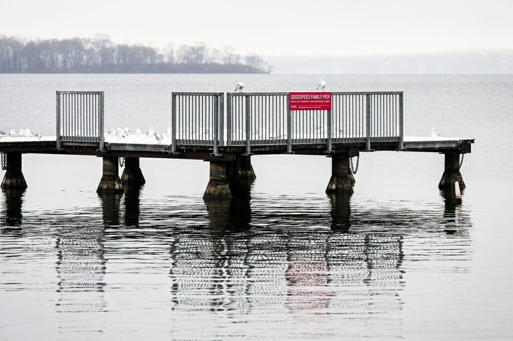 Lake Mendota's piers took on a November cast.