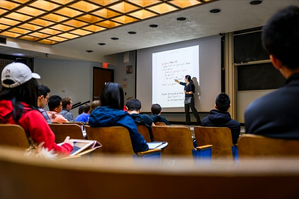 Person teaching a class