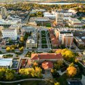 Aerial view of campus looking south from Agricultural Hall