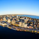 An aerial view of Madison's isthmus.